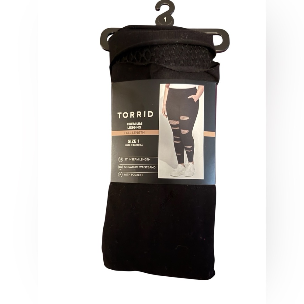 Torrid Black Mesh Distressed Leggings